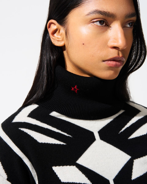 Perfect Moment Geo Merino Wool Turtleneck