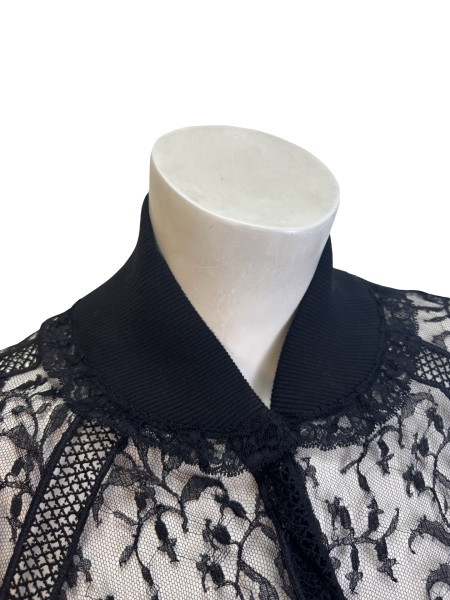 CHANEL Long Sleeve Black Lace Cardigan