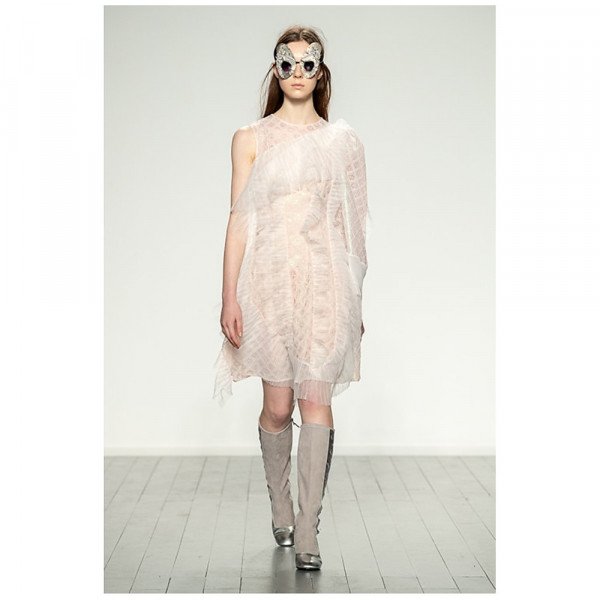 Bora Aksu One Shoulder Ruffle Mini Dress