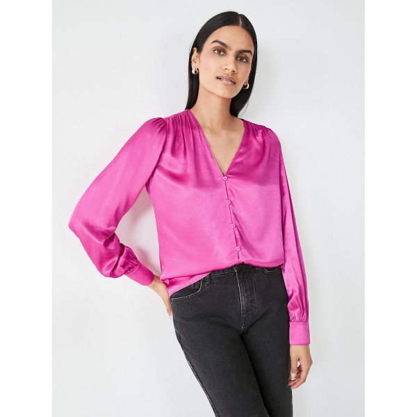 Hush Priscilla Satin Tie Blouse