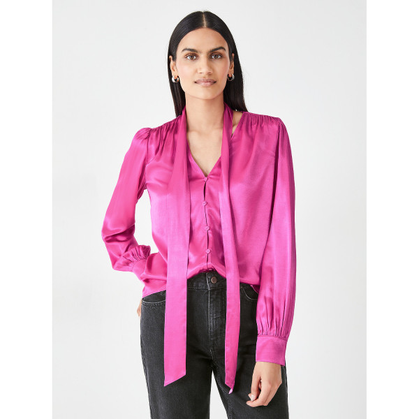 Hush Priscilla Satin Tie Blouse