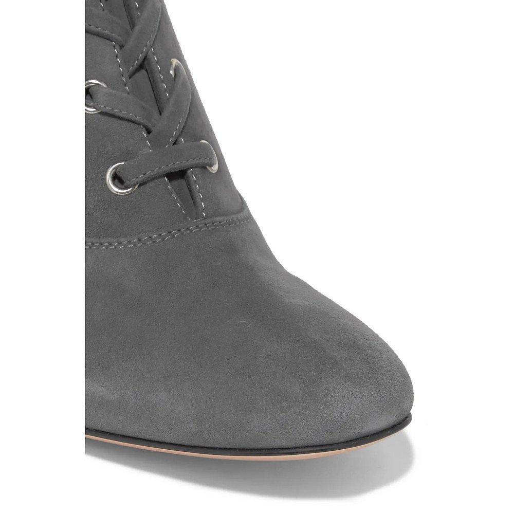 GIANVITO ROSSI 65 Lace-Up Suede Boots