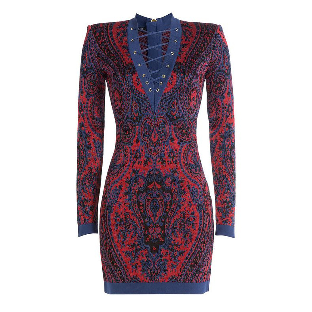 Balmain Tapestry Bodycon Dress