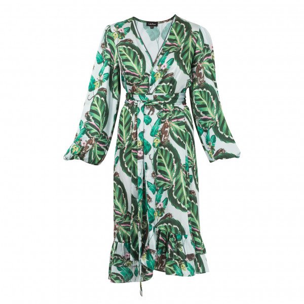 The Latin Runway Amazonia Print Wrap Dress