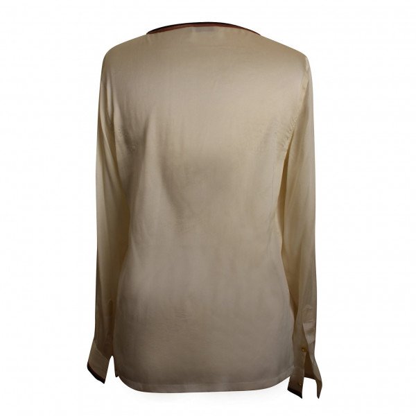 Equipment Silk Top With Contrast Piping