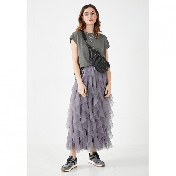 Rent Buy Hush Floriza Ruffle Jersey Skirt MY WARDROBE HQ