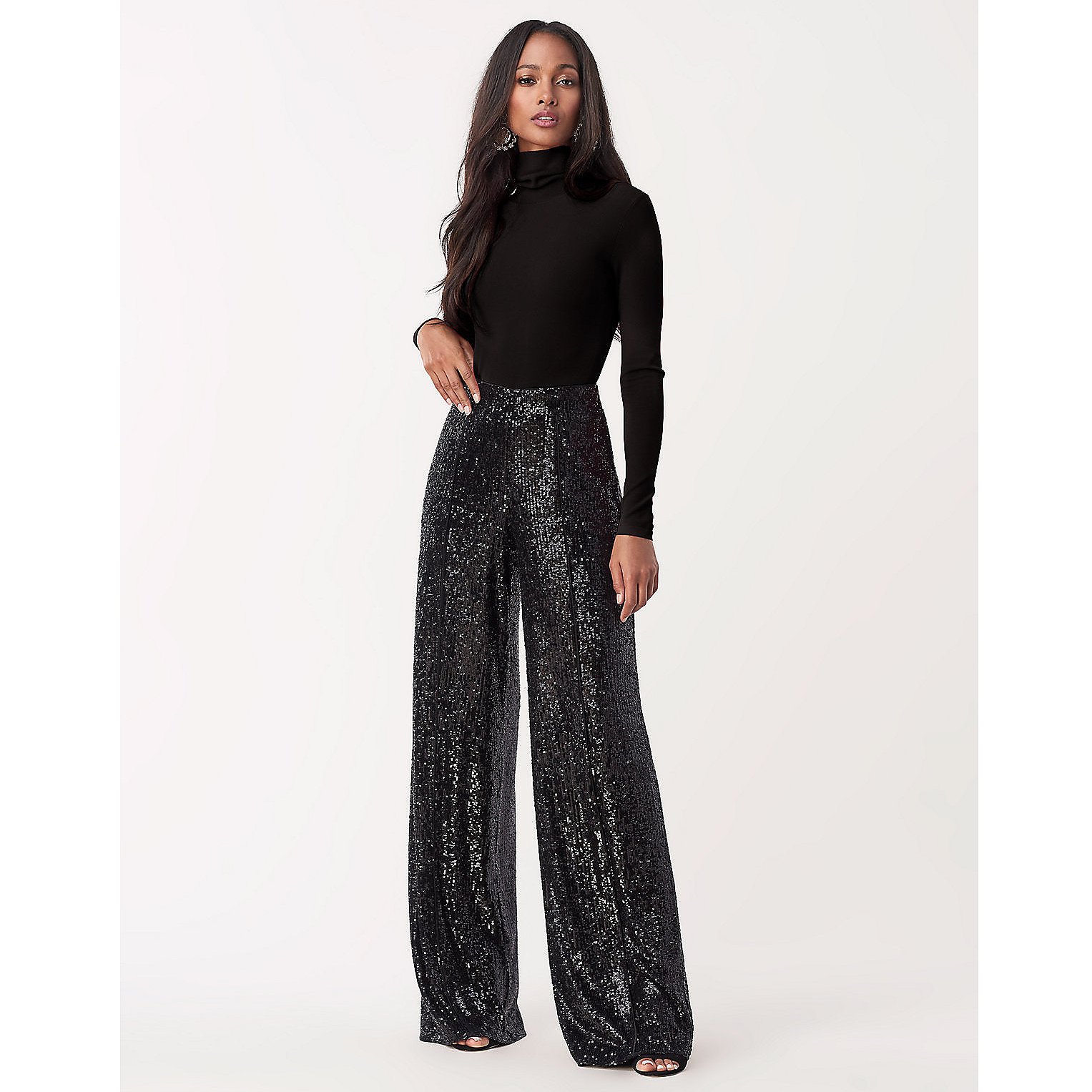 sequin pants wide leg