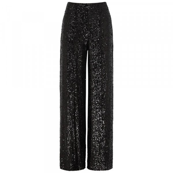Diane von Furstenberg Rhiannon Sequin-Jersey Wide Leg Trousers