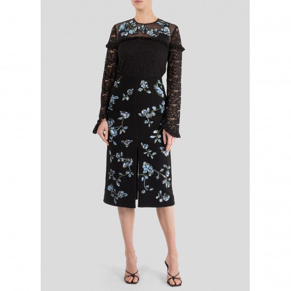 Markus Lupfer Charlie Sequin Floral Skirt