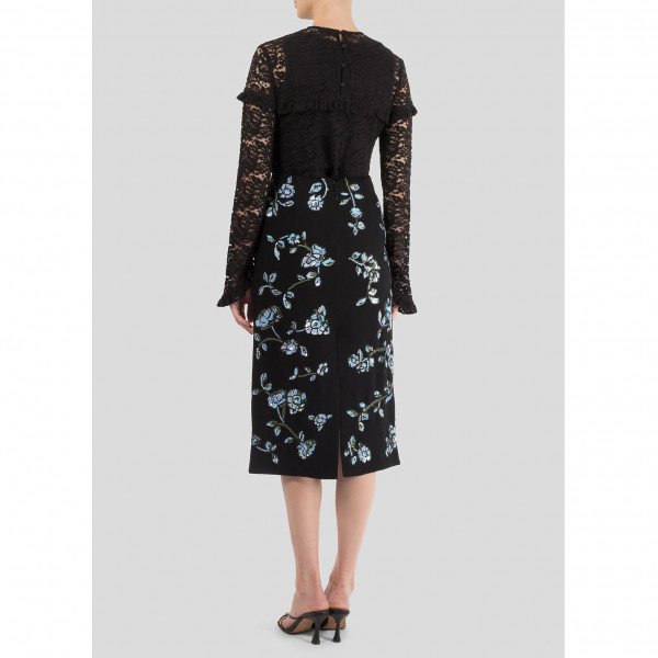 Markus Lupfer Charlie Sequin Floral Skirt