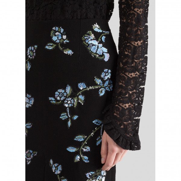 Markus Lupfer Charlie Sequin Floral Skirt