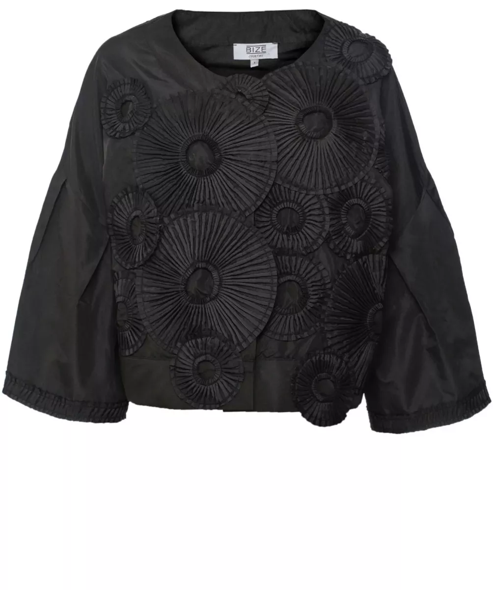 Bize CONTRAST CROPPED JACKET IN BLACK