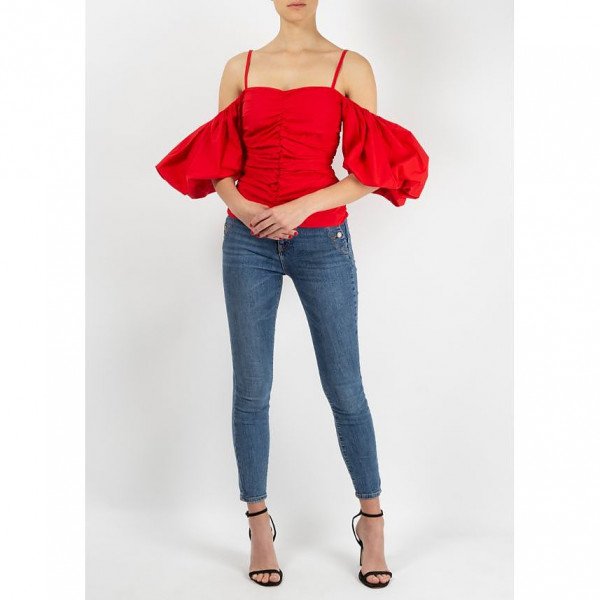 Isa Arfen Ruched Off-The-Shoulder Top