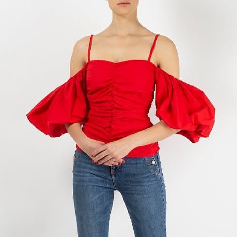 Isa Arfen Ruched Off-The-Shoulder Top
