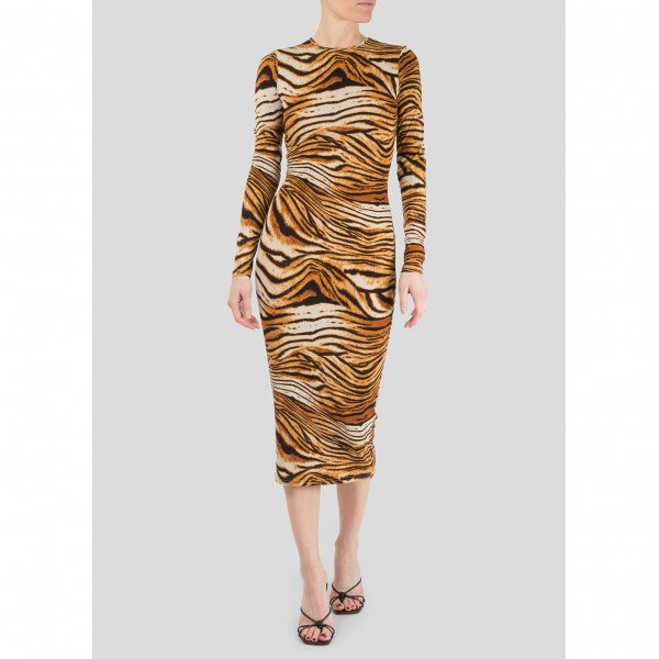 Ronny Kobo Noa Tiger Print Midi Dress