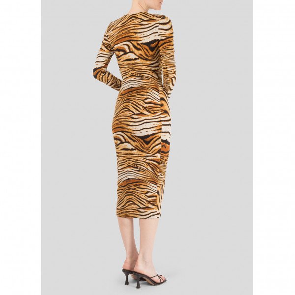 Ronny Kobo Noa Tiger Print Midi Dress