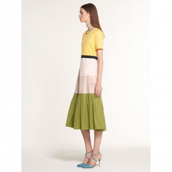 PORTS 1961 Short Sleeve Colour Block Dress