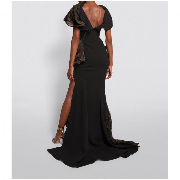 Maticevski Serene Draped-Shoulder Gown