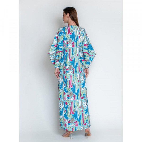 L'Mane Overlap Printed Coat Dress