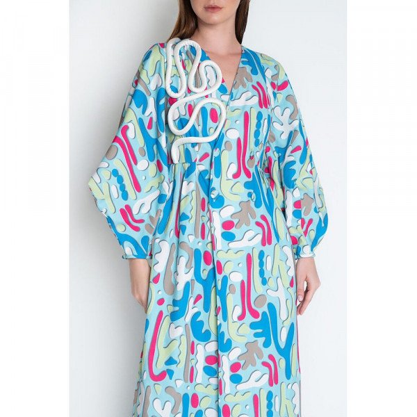 L'Mane Overlap Printed Coat Dress