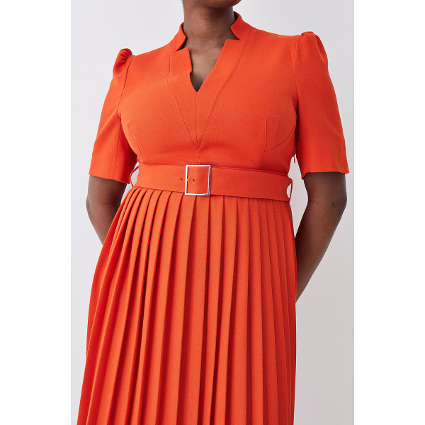 Karen Millen Plus Size Structured Crepe Forever Pleat Dress