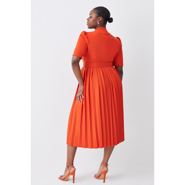 Karen Millen Plus Size Structured Crepe Forever Pleat Dress