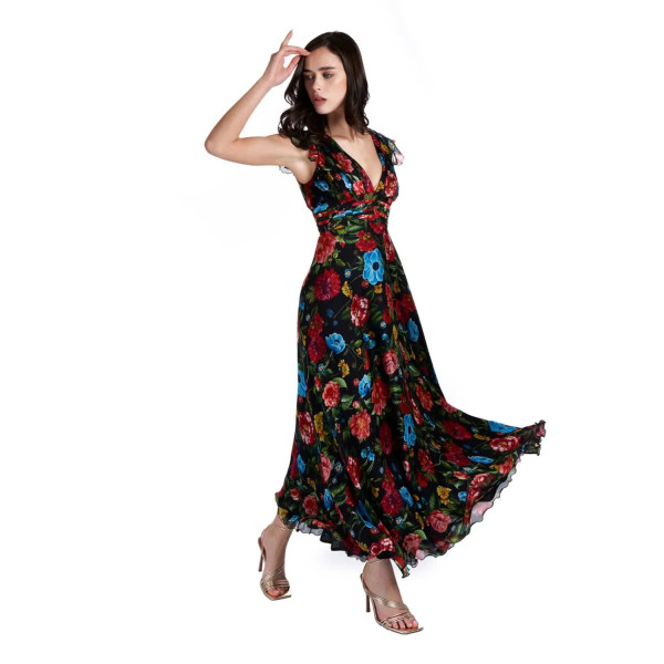 Sofia Tsereteli Evening Dress In Floral Motif