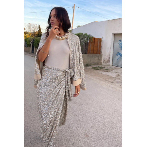 Never Fully Dressed Sequin Maxi Wrap Jaspre Skirt