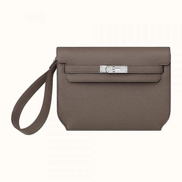 HERMÈS Depeches 25 Pouch Étoupe