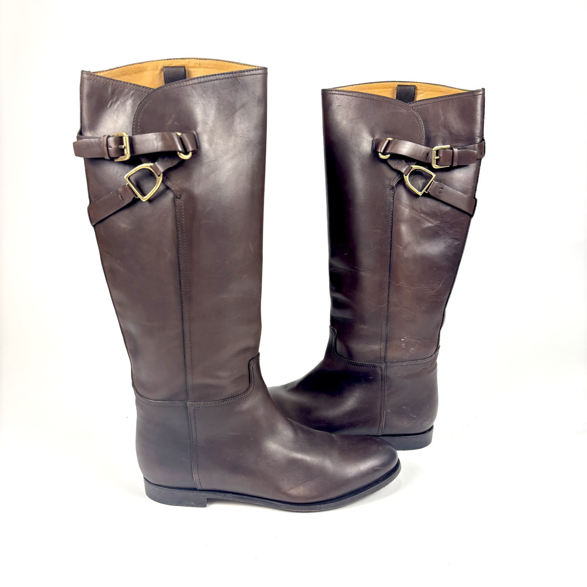 Ralph Lauren Brown Leather Equestrian Riding Boots