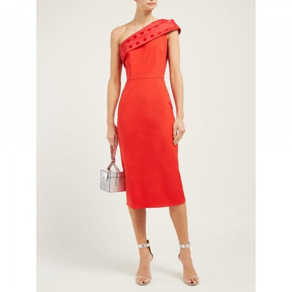 Emilio De La Morena Bonded Off-The-Shoulder Dress