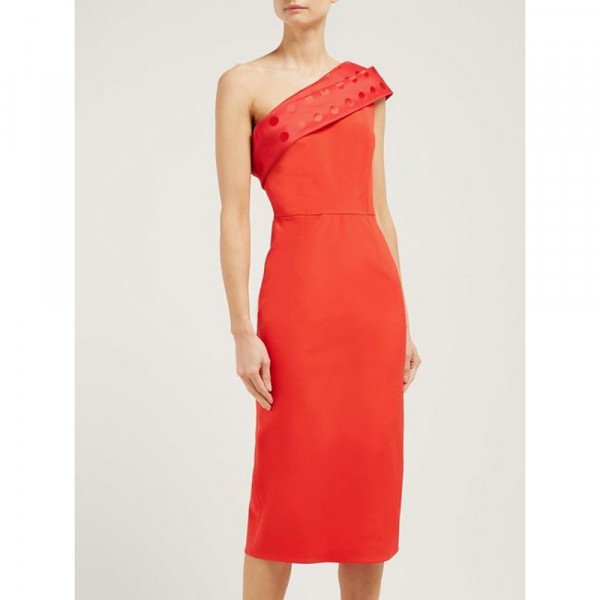 Emilio De La Morena Bonded Off-The-Shoulder Dress