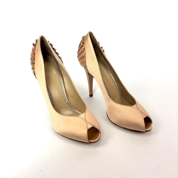 Charlotte Olympia Blush Pavletta Silk Satin Pumps