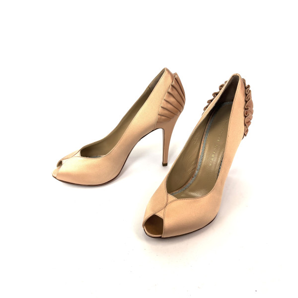 Charlotte Olympia Blush Pavletta Silk Satin Pumps