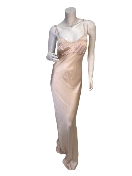 Dior Dior Black Sheer Nude Silk Slip Dress