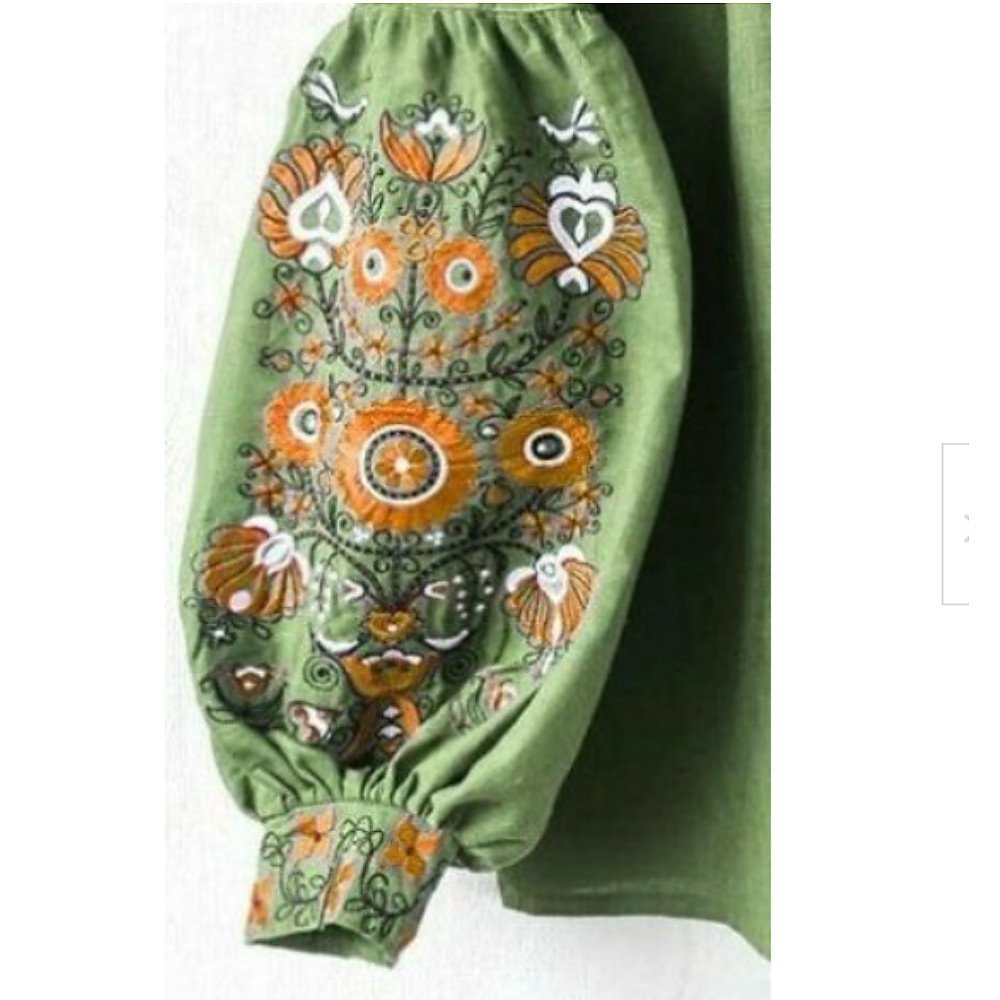 Stand With Ukraine Floral Embroidered Vyshyvanka Blouse