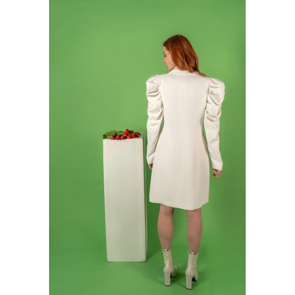 FEMPONIQ Draped Sleeved Tailored Blazer Dress
