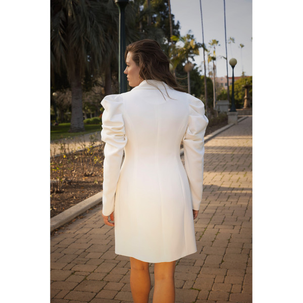 FEMPONIQ Draped Sleeved Tailored Blazer Dress