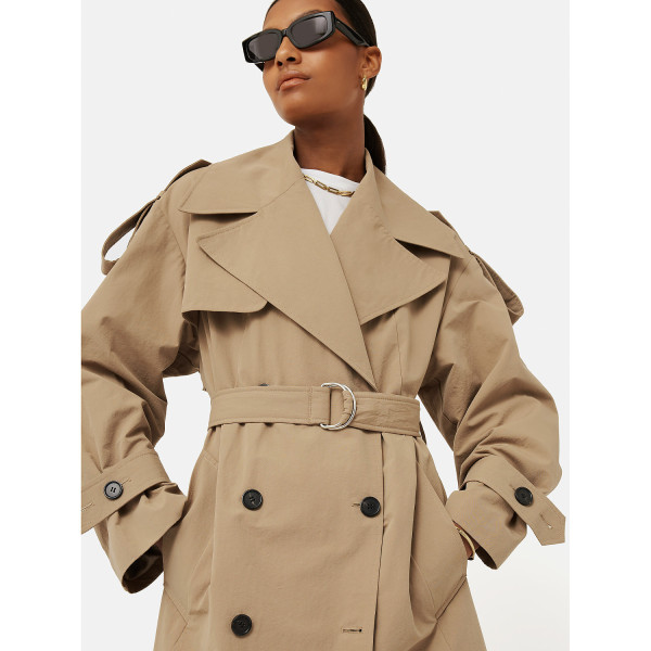 Jigsaw Oversized Cotton Trench Coat