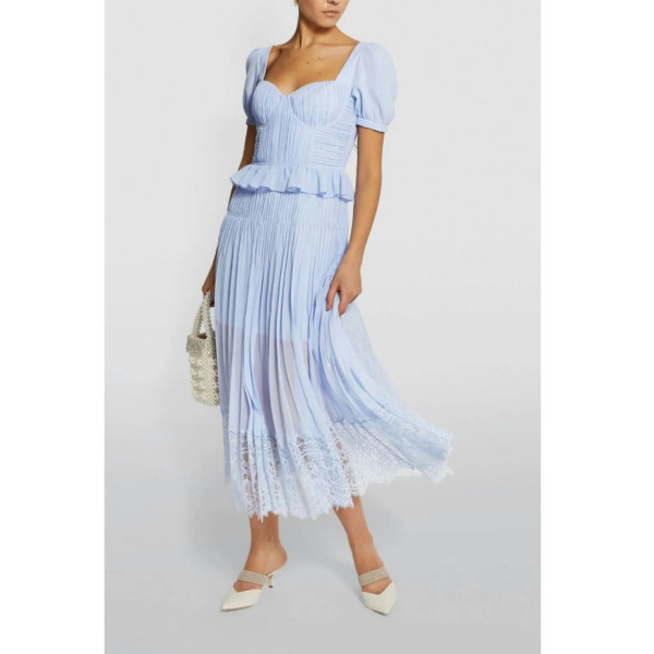 Self-Portrait Chiffon Midi Dress