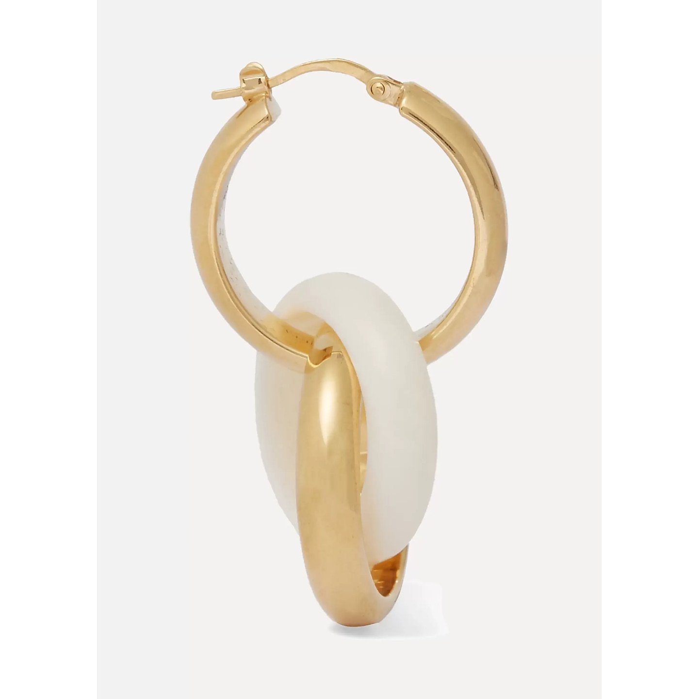 Bottega Veneta Gold-Tone And Bone Hoop Earrings