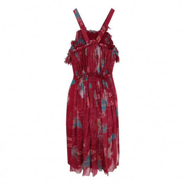 Galliano Gazette Print Babydoll Dress