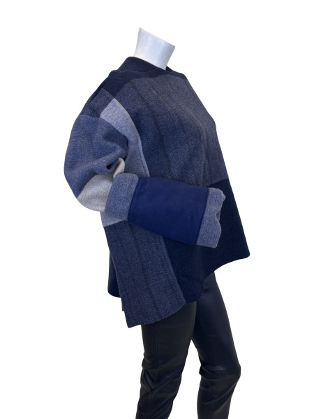 CÉLINE Oversized Cashmere Blue Block Heavyweight Long Sleeve