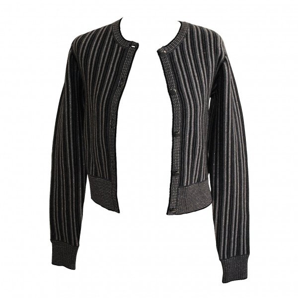 Dhela Knitted Striped Wool Cardigan
