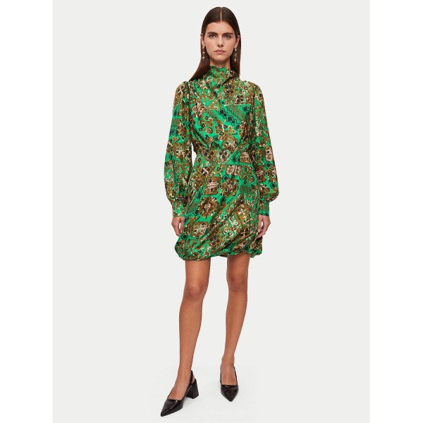 Rent Buy Jigsaw Baroque Arms Silk Mini Dress MY WARDROBE HQ