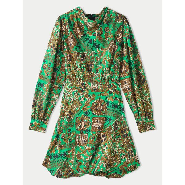 Jigsaw Baroque Arms Silk Mini Dress