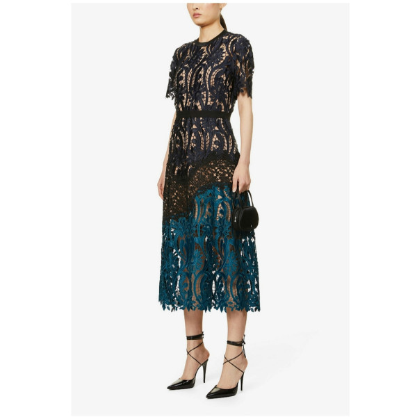 Rent Buy Self Portrait Prairie Scalloped Trim Prairie Lace Midi Dress MY WARDROBE HQ