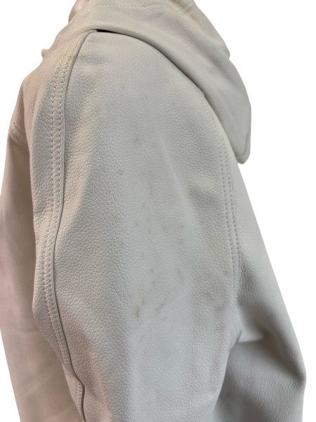 Louis Vuitton White Leather Hooded Coat