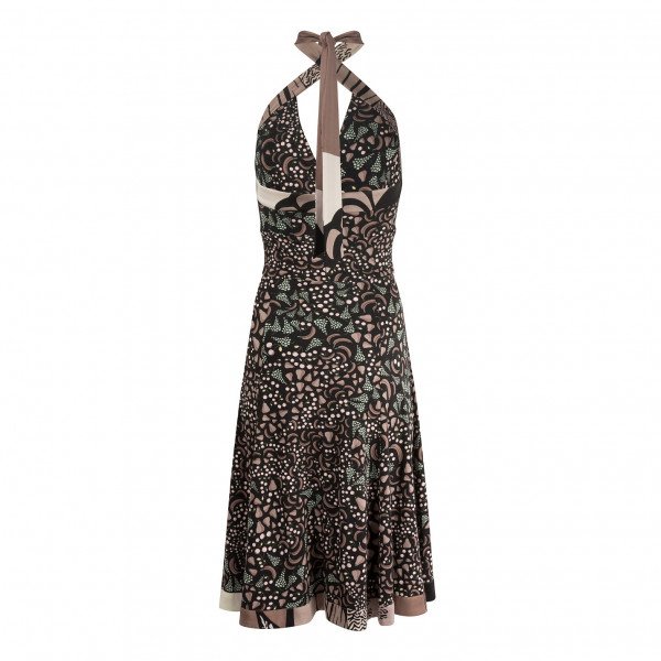 ISSA Printed Halterneck Dress