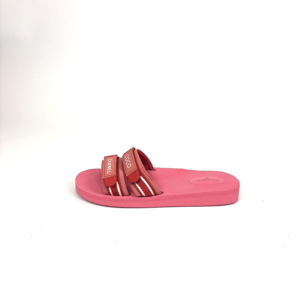 CHANEL Velcro Logo Sandals